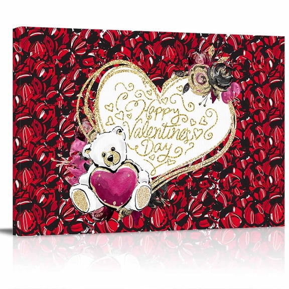 Valentine's Day Wall Art Modern Home Decor Artwork For Drawing Room Bathroom Ready To Hang 24x16 Inch