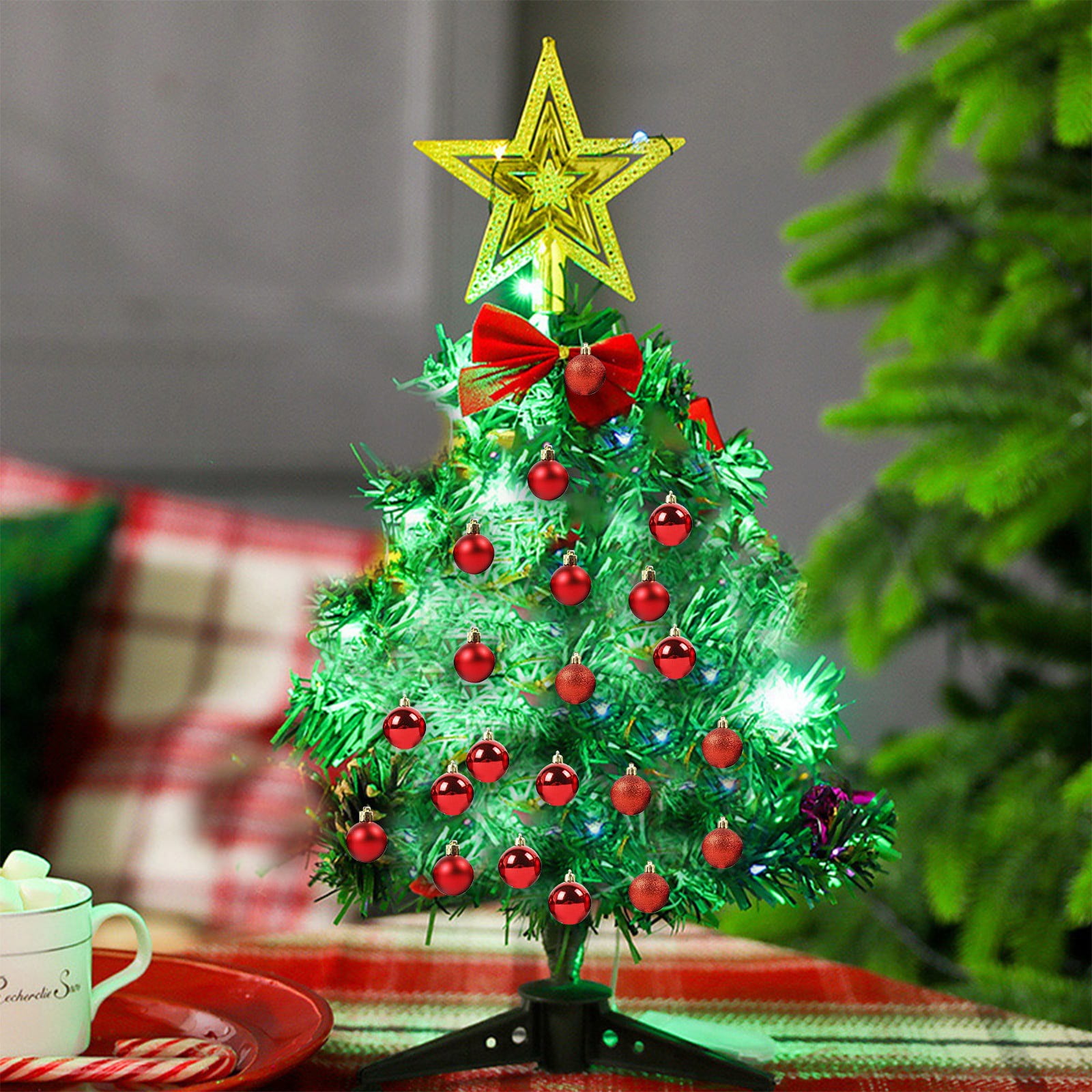 RBCKVXZ Red 2.36"/6cm Christmas Balls Christmas Tree Decorations Ornaments Shatterproof Hanging Balls for Holiday Birthday Wedding Party Christmas Decorations Clearance Ornaments Set of 24pcs