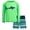 Jasmine Green Shark, variant on Big Chill Boys Swim Set - Boys Rash Guard Swim Set - UPF 50+ Rash Guard Long Sleeve Swim Shirt Board Short Swim Trunks (5-14)