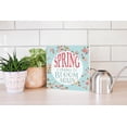 thumbnail image 4 of Spring Bloom Again Pink Floral Blue 10 x 10 Wood Tabletop Sign Plaque, 4 of 4