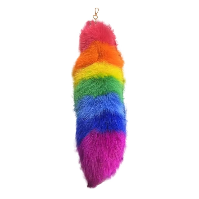 3D Cute Tail Keychain Pendant Fashionable Hairy Animal Tail Key Ring Holder Handbag Accessory For Women