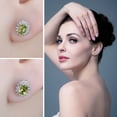 thumbnail image 7 of Jewelrypalace Princess Diana William Kate Vintage Oval 1.2ct Genuine Peridot Halo Stud Earrings 925 Sterling Silver, 7 of 7
