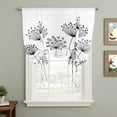 thumbnail image 2 of Black Dandelion Tie Up Curtains for Windows, Adjustable Balloon Window Shades, Country Modern Minimalist Flower Kitchen Window Treatments Adjustable Roll Up Curtain for Basement/Nursery 52"x45", 2 of 8