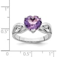 thumbnail image 3 of Sterling Silver Lavender Cz Heart Ring (Size 8) Made In China qr2313-8, 3 of 5
