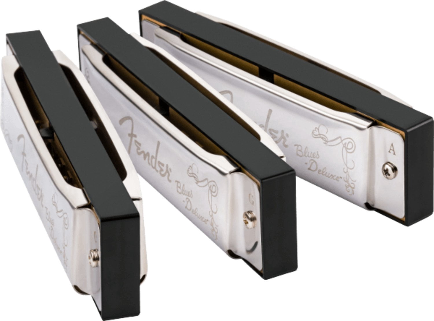 Fender Model Blues Deluxe 3 Pack of Harmonicas in the Keys of C , G & A
