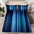 thumbnail image 2 of Homewish Geometric Lines Queen Sheet Sets,Minimalist Stripes Aesthetic Flat Sheet,Black Blue Queen Fitted Sheet For Boys Kids,Super Cozy Room Decor,4pcs, 2 of 7