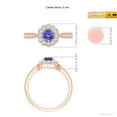 thumbnail image 5 of ANGARA Natural Vintage Inspired Tanzanite Milgrain Ring with Diamond Halo in 14K Rose Gold for Women (Size-5mm) | December Birthstone, Anniversary, Jewelry Gift for Women | Natural Tanzanite Ring, 5 of 10