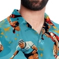 thumbnail image 5 of Football Men's Poplin Casual Printed Button Down Short Sleeve Summer Beach Shirts Unisex, 5 of 6