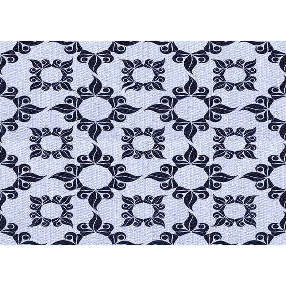 Ahgly Company Indoor Rectangle Patterned Lavender Blue Area Rugs, 7' x 10'