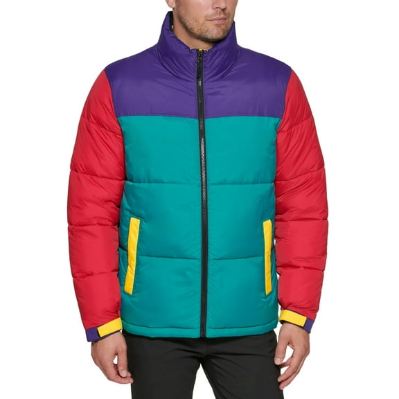 Club Room Mens Puffer Jacket Coat Large Green Solid