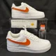 thumbnail image 1 of Ni&ke Air Force 1 Low White (Orange Custom Painted Swoosh) SC-#55W, 1 of 6