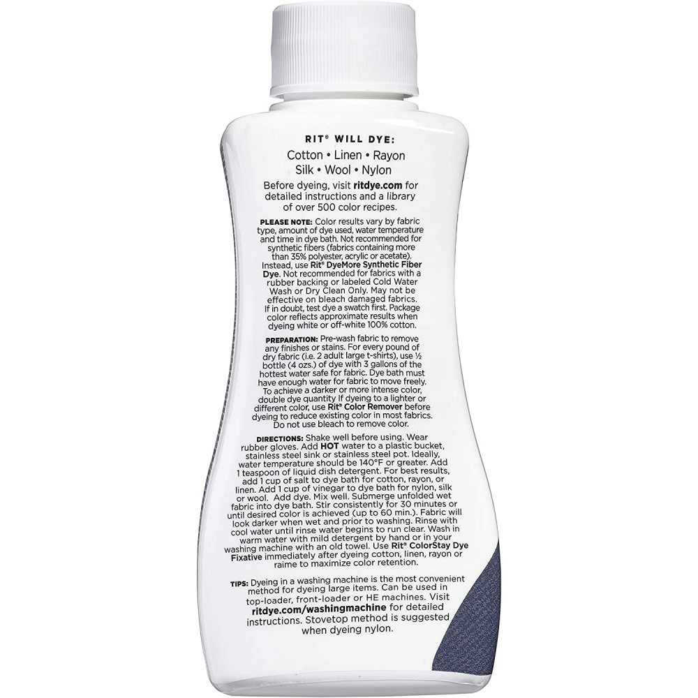 Buy Rit Fabric Dye All Purpose Liquid Dye 8 Ounce Denim Blue, 2 Pack