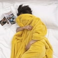 thumbnail image 4 of Mellowdy Extra Thick Hearty Plush Blanket - 500GSM Twin/Full Warm Blanket for Winter, Fall, Couch, Bed (Lemon Yellow, 60x80 inches), 4 of 9