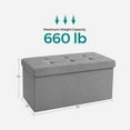 thumbnail image 4 of SONGMICS 30" Storage Ottoman Bench Hold up to 660lb Ottoman with Storage Light Gray, 4 of 8