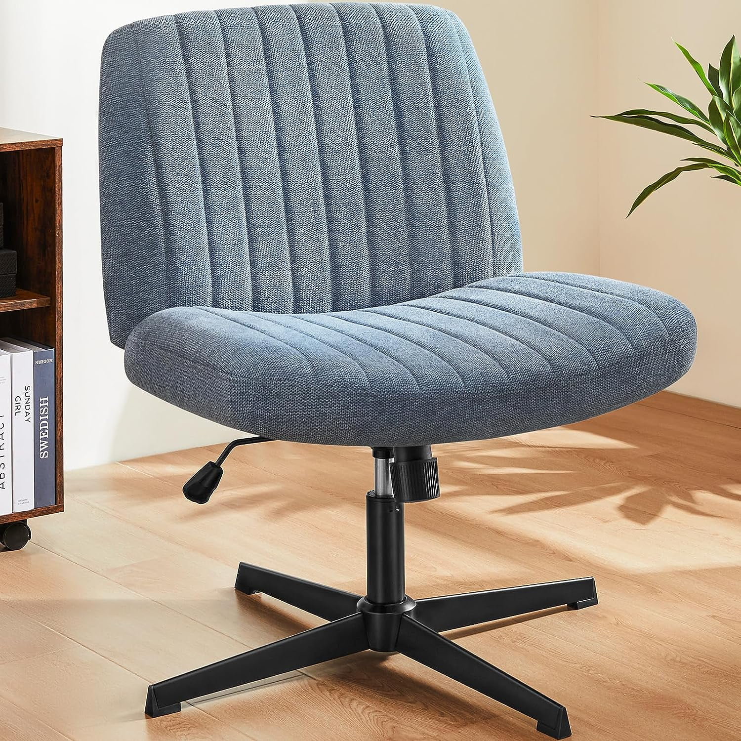 non　イス① ZXNYH Office Chair No Wheels - Armless Desk Chair No Wheels Cross