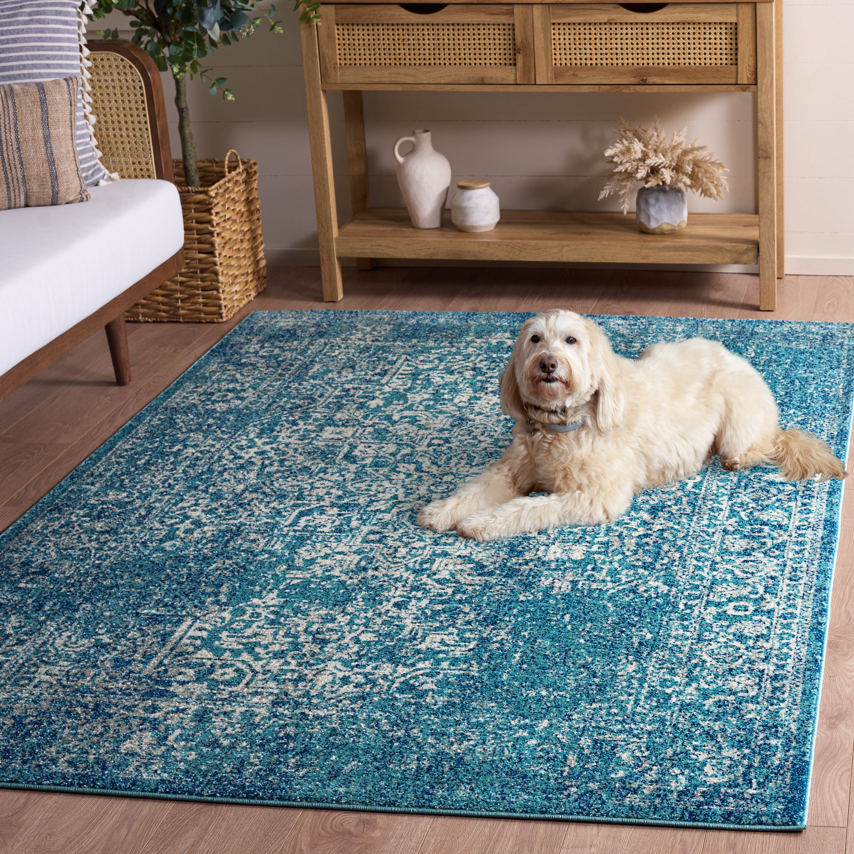Safavieh Evoke Trena Floral Area Rug, Blue/Ivory, 6' x 8'