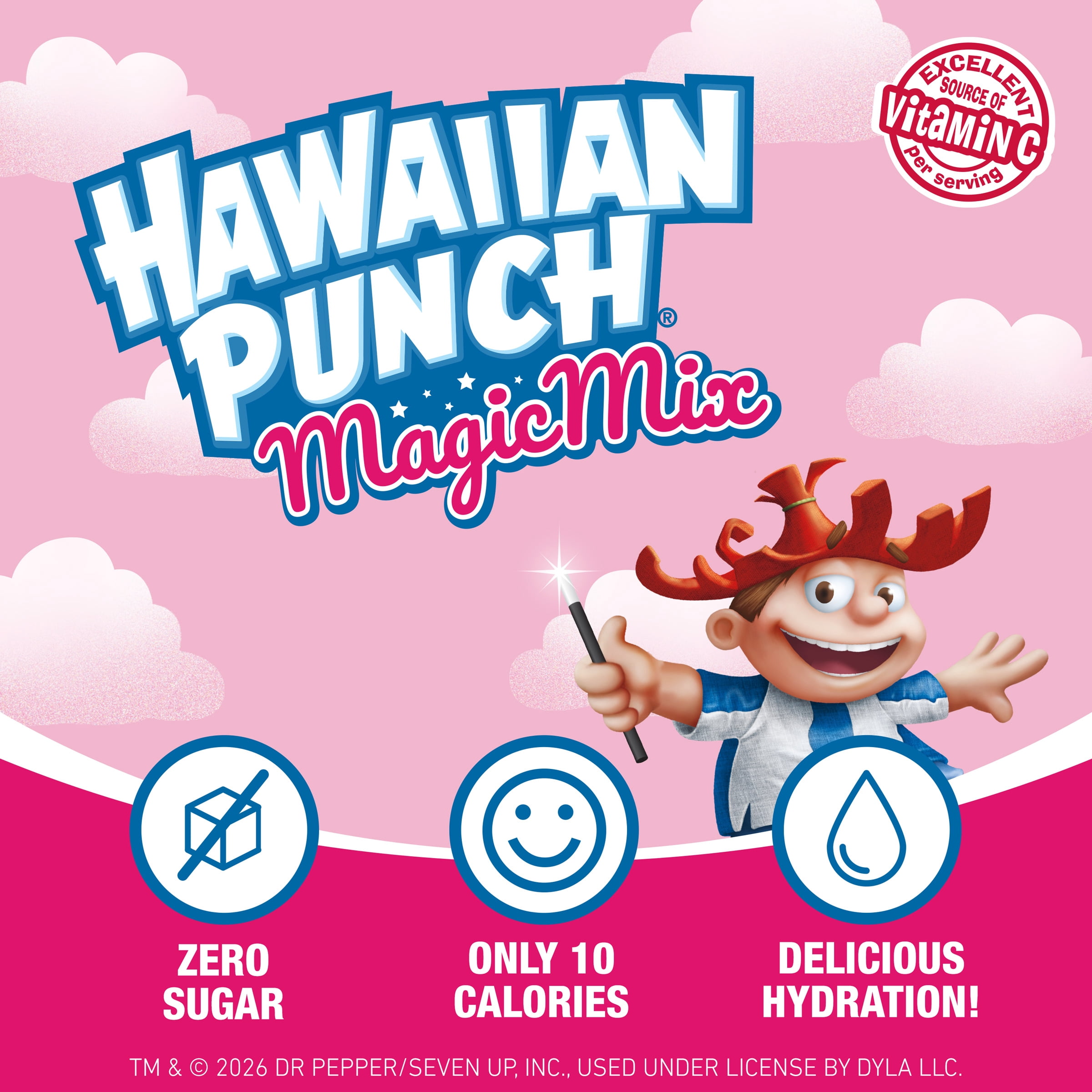 (5 pack) Hawaiian Punch Marshmallow Clouds Powder Drink Mix, Sugar-Free, 8 Sticks