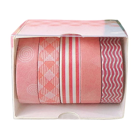 5 Roll Washi Tape Set for Planner and Journal, Decorative Paper Craft Tape with Repeat Pattern, Tear by Hand for Scrapbook, Gift Wrap and DIY Card