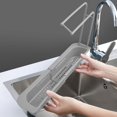 thumbnail image 2 of Telescopic Sink Storage Rack with Comfortable Height, Hygienic Ventilation Drainage Holes for Sink Area, Easy Installation Multipurpose Storage Shelf, Gray Thickened PP Material, 2 of 5