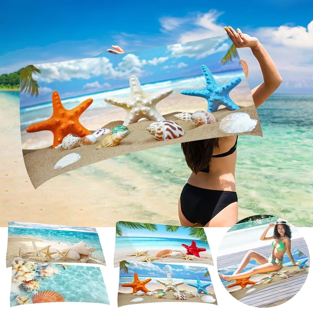 Fiudx Toalla de Playa de Microfibra, Superligera y Resistente a La Arena, de Secado Rápido, Compacta y Portátil, Ideal para Viajes, Piscina, Playa y Picnic, 76 X 152 Cm.