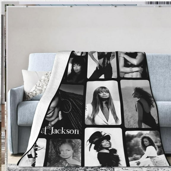 Janet Music Jackson Blanket Flannel Super Soft Throw Blanket Lightweight Blankets for Bed Sofa All Season Gift 50"x40"