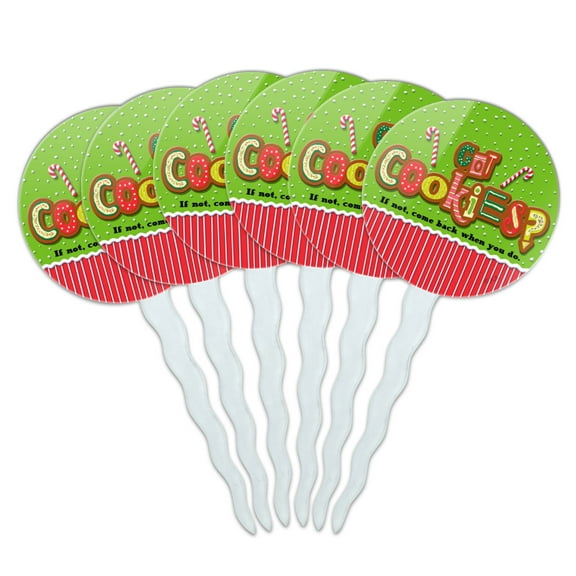Christmas Holiday Got Cookies Come Back When You Do Cupcake Picks Toppers Decoration Set of 6
