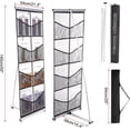thumbnail image 2 of PATIKIL Portable Magazine Display Racks Floor Standing Double A4 8 Mesh Pockets Brochure Stand Catalog Literature Holder for Hotel, Exhibition, Office, Black, 2 of 7