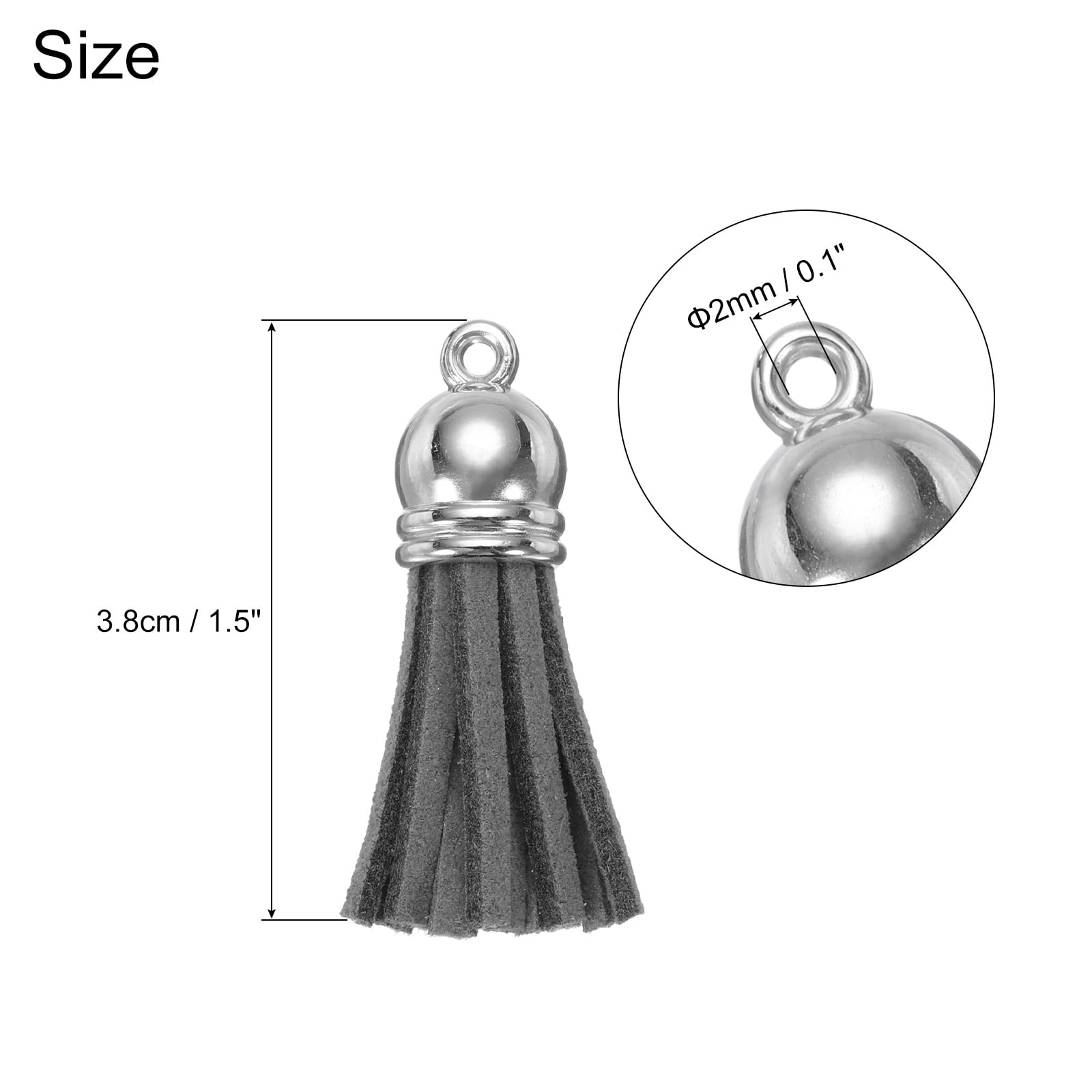 Unique Bargains Keychain Tassels Bulk Leather Tassels Deep Grey