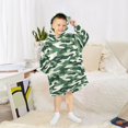 thumbnail image 6 of FORMRS Wearable Blanket Hoodie with Sleeves for Kids Cozy Flannel Sweatshirt, Light Green Camouflage Design, 6 of 7