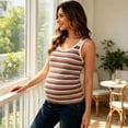 thumbnail image 3 of qolati Maternity Nursing Tank Tops with Built in Bra Women Sleeveless Casual Pregnancy Tee Ribbed Knit Crew Neck Workout Shirt Vest Coffee M, 3 of 5