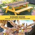 thumbnail image 6 of Colorful Flowers Table Cloths for 5 Foot Rectangle Tables, Spring Floral Elegant Pastoral Wooden Patio Waterproof Elastic Fitted Tablecloths, Washable Rectangular Table Cover for Camping, 6 of 8