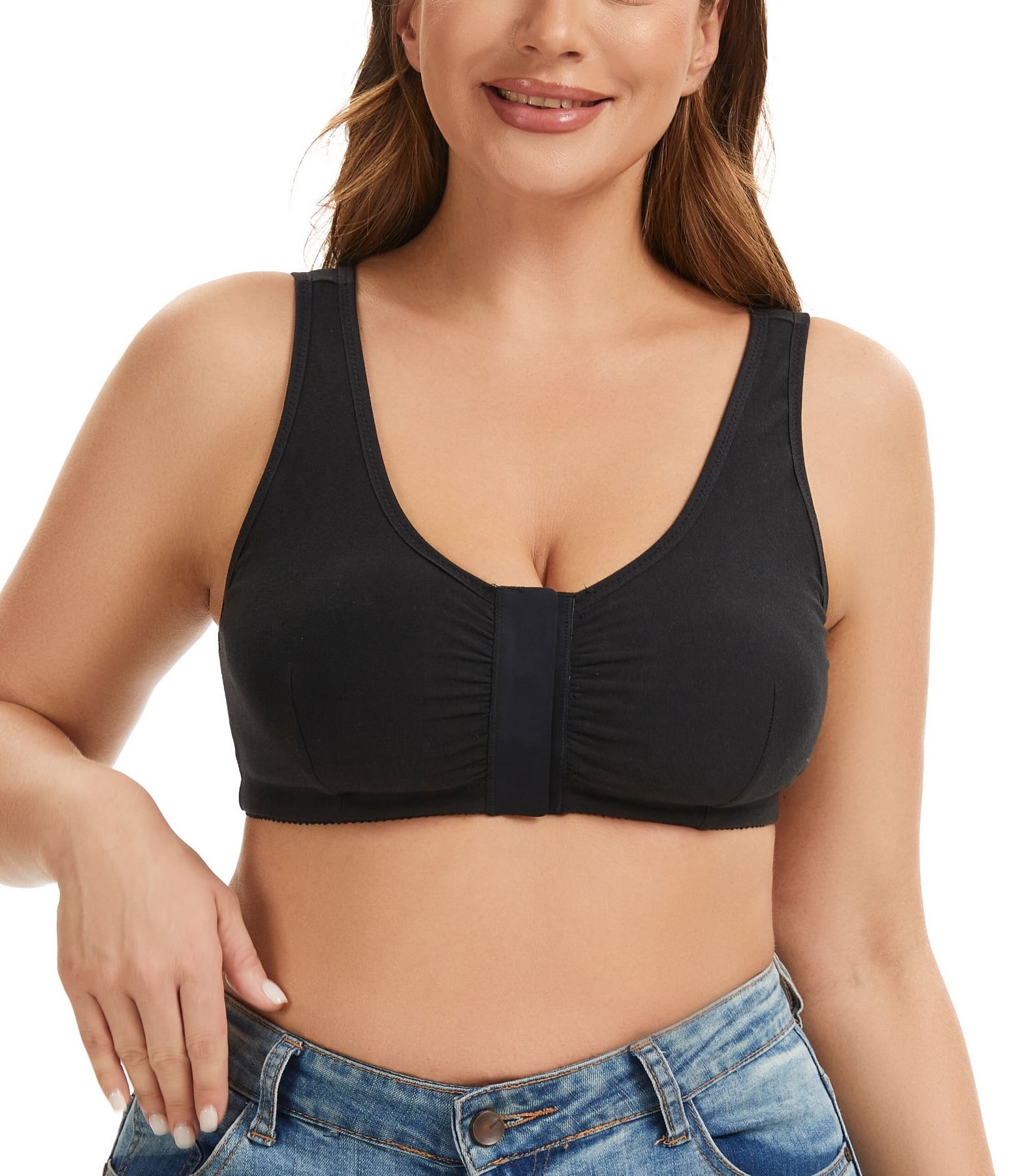 Magnetic Front Closure Pocketed Adaptive Bra - Easy On Front Closure Mastectomy Bra