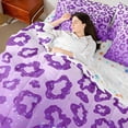 thumbnail image 4 of Feelyou Purple Cheetah Print Comforter Set 7pcs, Glitter Polkadots King Bedding Sets, 4 of 8