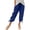 Blue, variant on DuoJiaJ Womens Capri Pants, Elastic Waist with Pockets Loose Fit Casual Blue L
