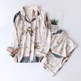 thumbnail image 2 of Pijama de viscosa de manga larga para mujer, traje de dormir largo de talla grande 3XL, ropa de dormir para el hogar, primavera y verano, 100%, 2 of 4
