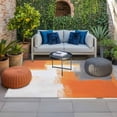 thumbnail image 2 of Burnt Orange Gray Outdoor Rug for Patio/Deck/Porch, Non-Slip Large Area Rug 6 x 9 Ft, Geometric Oil Painting Abstract Modern Indoor Outdoor Rugs Washable Area Rugs, Camping Rug Carpet Runner, 2 of 8