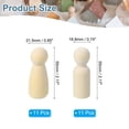 thumbnail image 2 of Uxcell 2.1" Height Wooden Pegs Dolls, 22Pcs Wood Pegs People Dolls, 2 of 6