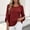 Wine#03, variant on Yteetum 3/4 Length Sleeve Summer Tops for Women Oversized 3/4 Sleeve Crewneck Cotton Linen Shirts Casual Solid Round Neck Loose Lightweight Comfy Half Sleeve T Shirts