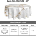 thumbnail image 5 of White Marble Round Tablecloth 60 Inch White and Golden Table Cloth Waterproof Fabric Farmhouse Abstract Tablecloths Decorative for Holiday Party Picnic, 5 of 6