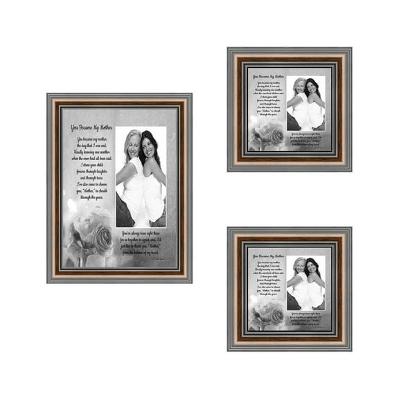 Picture Frame Set, 3 Piece Customizable Multi pack, 1-5x7, 2-4x4, for Instagram Photo Wall Gallery or Tabletop Display