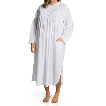 

Women s La Cera 1060GX Plus 100% Cotton Woven Long Sleeve Nightgown (White 2X)