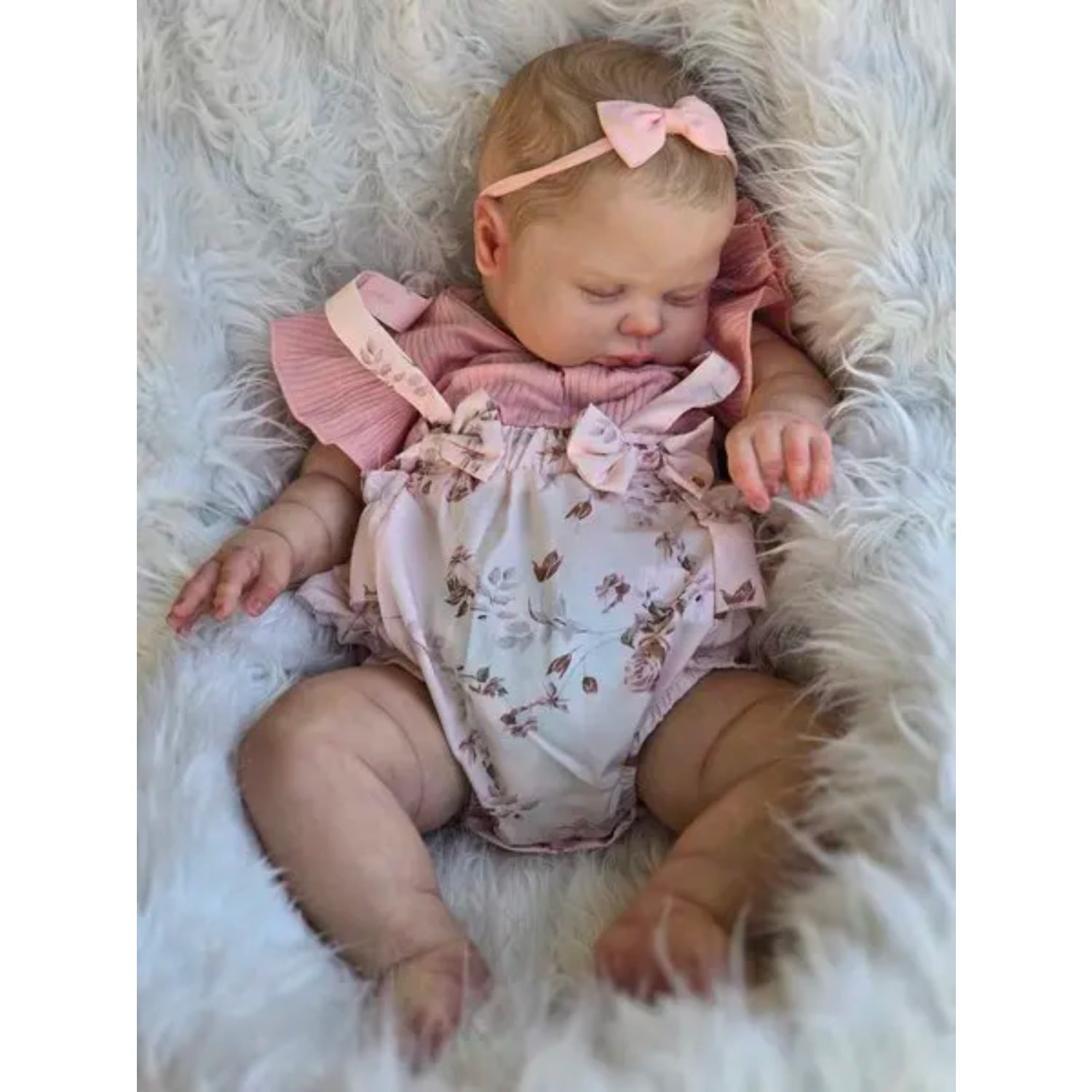 19Inch Lifelike RebornBaby Doll Sleeping  in Soft Cloth Body Lifelike Reborn Toddler Hand painted Hair Cuddly Baby Realistic Newborn Baby Doll