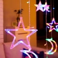 thumbnail image 2 of 7.5FT Colorful Star & Moon Curtain String Lights – USB Powered LED Fairy Lights with Remote Control, Perfect for Ramadan, Eid, Home, Party & Holiday Decorations, 2 of 7