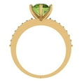 thumbnail image 4 of 1.71ct round cut green natural peridot 18k yellow gold Bridal Wedding Engagement Promise Anniversary Ring for Women size 5.75, 4 of 7