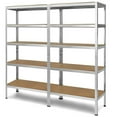 thumbnail image 1 of Gymax 2PCS 72'' Steel 5-tier Garage Shelf Metal Storage Adjustable Unit Silver, 1 of 9