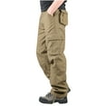 thumbnail image 3 of LYXSSBYX Cargo Pants for Men Men's Plus Size Pure Cotton Multi-pocket Wear-resistant Overalls Trousers, 3 of 5