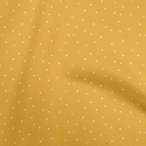 oneOone Polyester Spandex Yellow Fabric Snowflake Dress Material Fabric Print Fabric By The Yard 56 Inch Wide