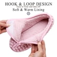 thumbnail image 2 of Women's Memory Foam Adjustable Slippers with Plaid Upper Hook & Loop Closure Comfortable House Shoes Closed Toe, Pink 8, 2 of 6