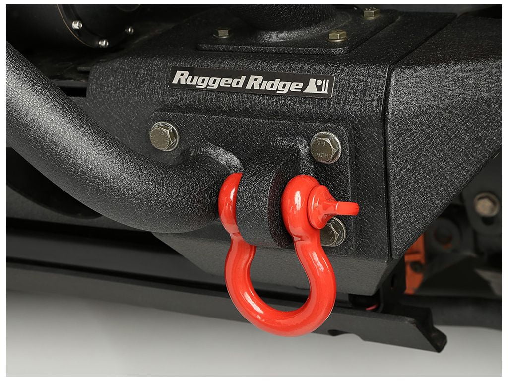 Rugged Ridge by RealTruck D-Ring Shackle Kit | 7/8", Red, Steel, Pair | 11235.13