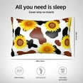 thumbnail image 6 of Disketp Cow Print Sunflower Satin Pillowcase For Hair And Skin - Satin Pillow Cases Standard Size 20x30 Inches With Zipper,Gifts For Women Men, 6 of 8
